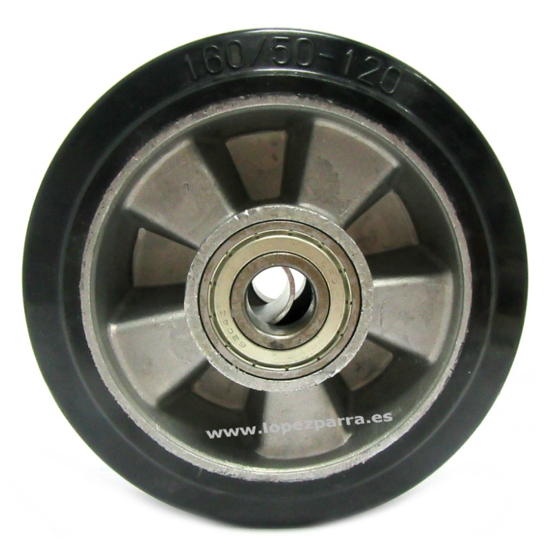 Rueda fija 100mm de goma gris elástica para carros (M100TPCTF) - Roda S.A.