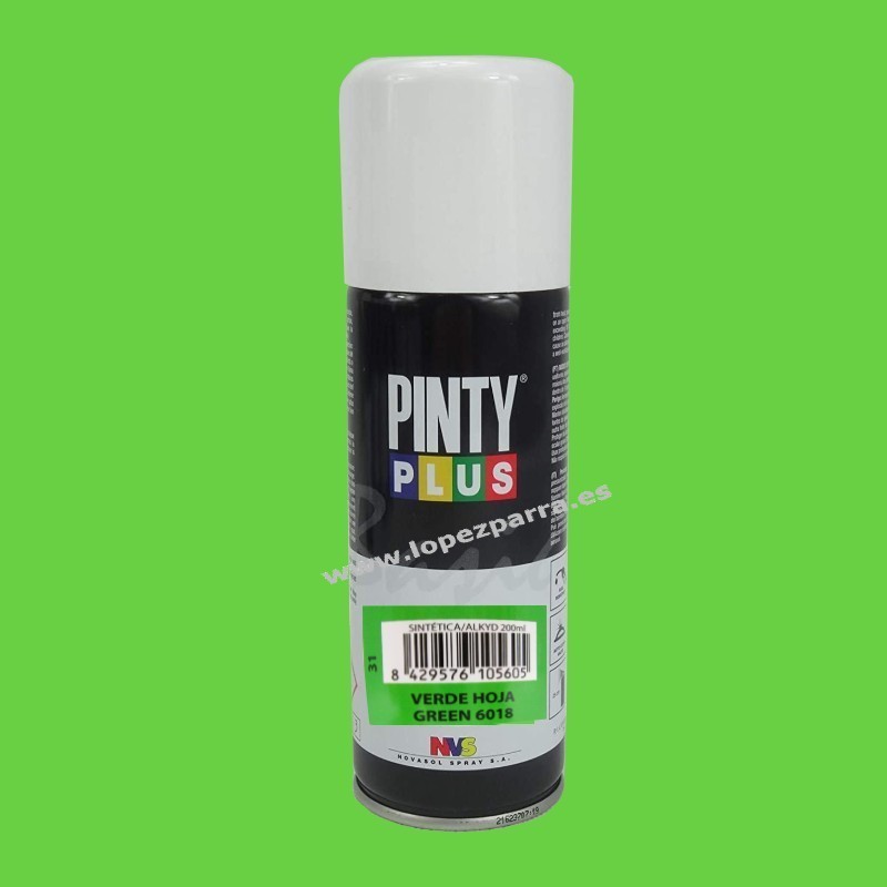 Pintura verde hoja brillante spray 200ml PintyPlus