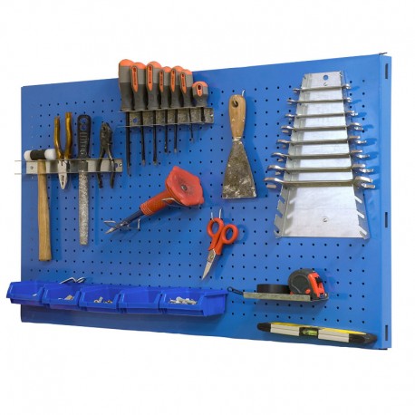 Tablero perforado para herramientas, tres tableros de acero, con 25  accesorios, 120 x 3 x 60 cm comprar online barato