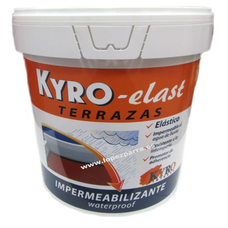 Pintura impermeabilizante roja con fibra premium 14 litros Kyro-Elast