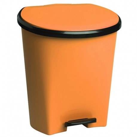 Cubo de basura con pedal 25l color naranja Toyma
