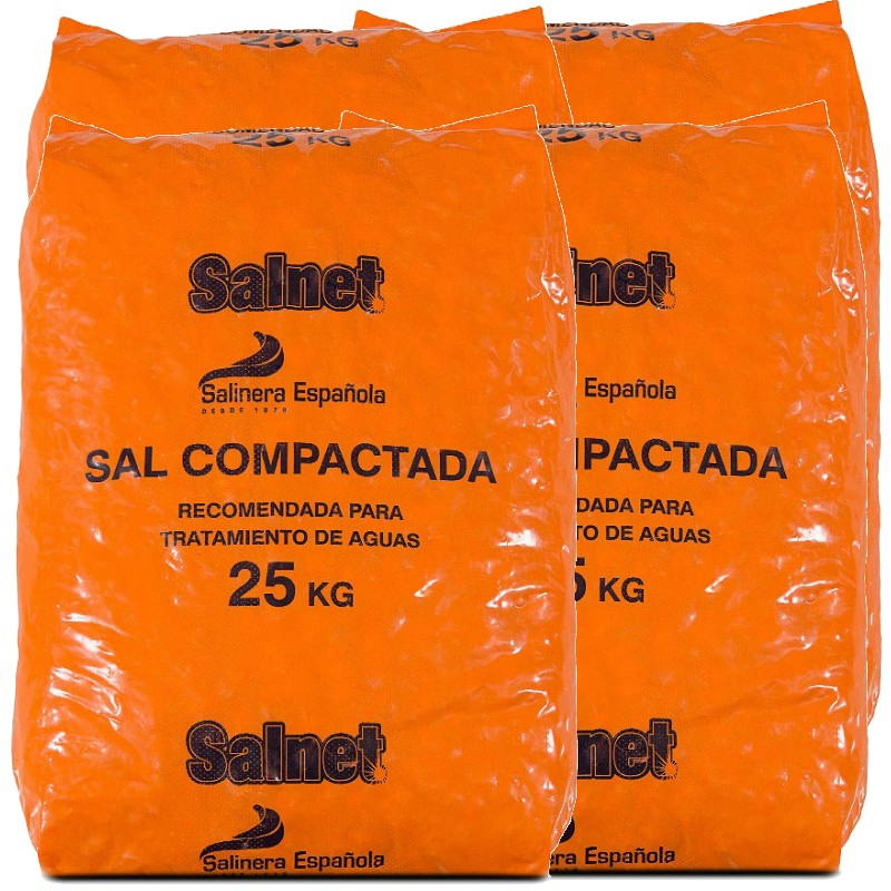 Sal para suavizantes: Pastillas de sal para descalcificadores (Axal)  1,5x2,5 cm (palet de 40 sacos de 25 kg)