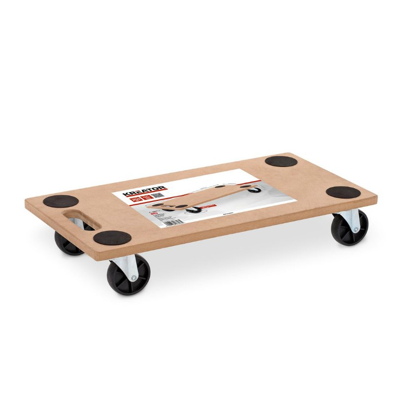 Pequeña plataforma con ruedas de madera de 45 cm x 30 cm - Carga 200 kg