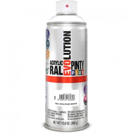Pintura spray acrílica Blanco Puro RAL 9010 400ml — Ferretería Luma