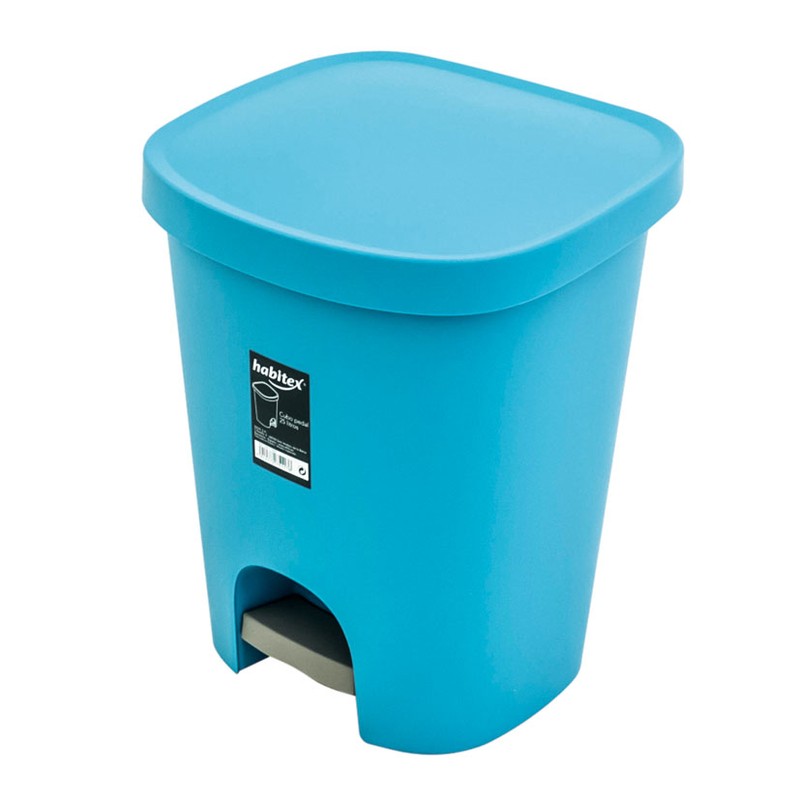 Cubo basura azul con pedal 25L